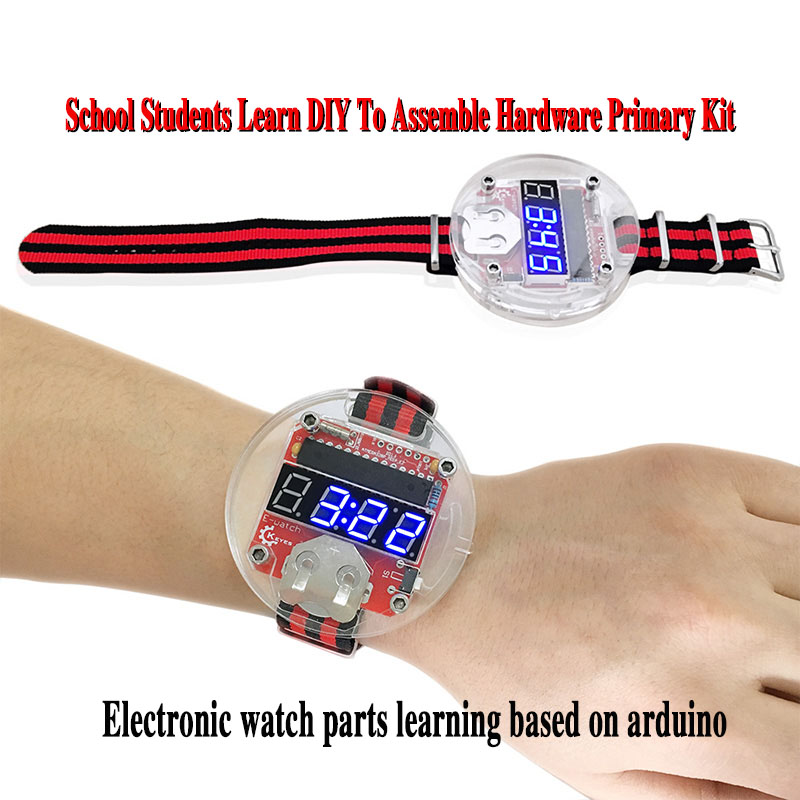 Microcontroller Kit - 電子時計部品学習ハードウェアアセンブリをベースにしたシングルチップLEDキット時計大時間DIY