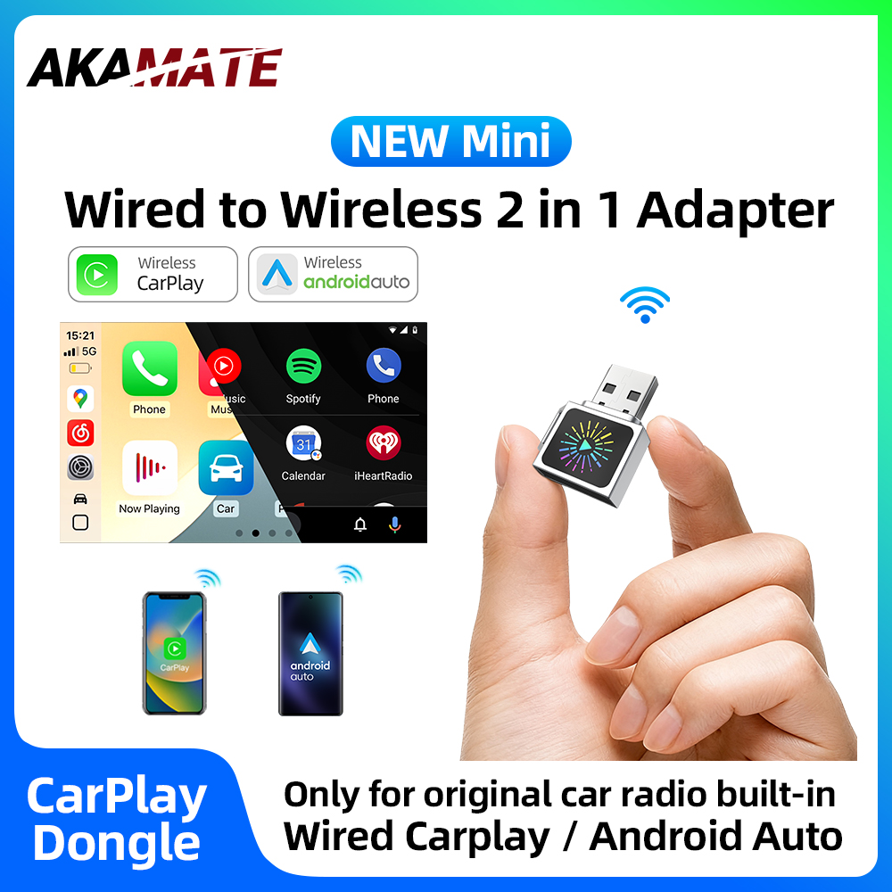 Wifi Smart Plug - 有線からワイヤレス CarPlay Android Auto 2in1 アダプター