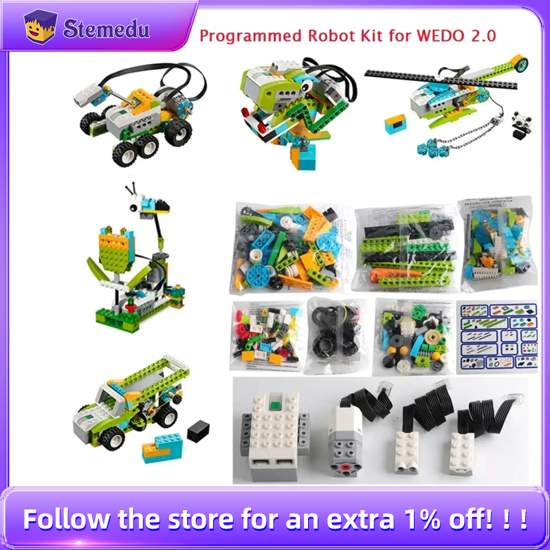 Electronics Project Kit - STEM We-do2.0 45300 コアプログラミングキット互換性のあるlegoed教育ビルディングブロックキット280個&センサー電子レンガ付き