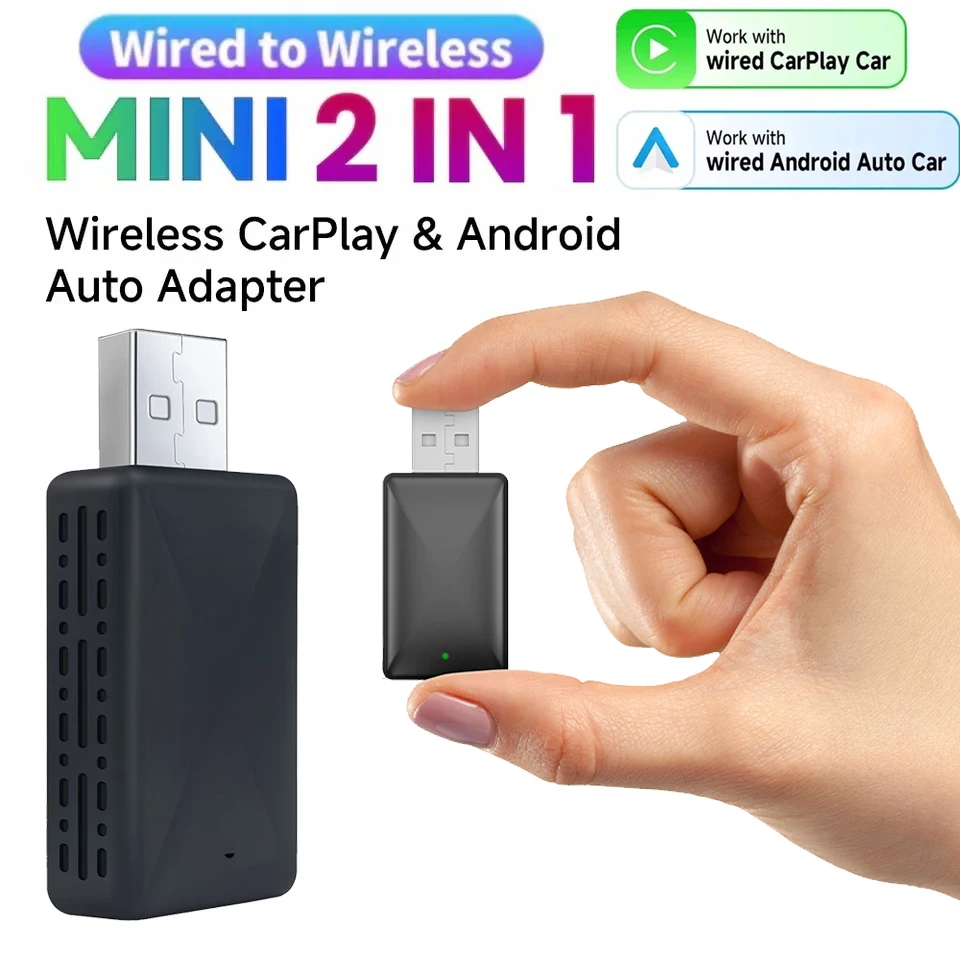 Wifi Smart Plug - ZHIYU 2-in-1 ワイヤレス CarPlay＆Android Auto アダプター。Wi-Fi