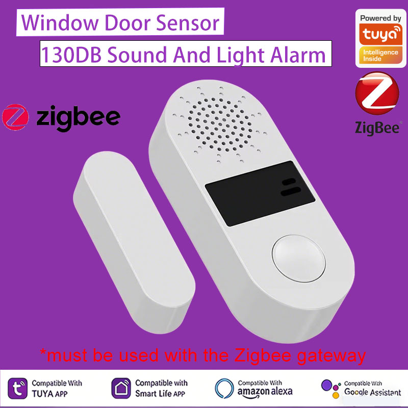 Smart Home Automation Kit - Tuya Zigbee ワイヤレスドアウィンドウ接触センサー 130DB サウンドアラーム スマートライフ