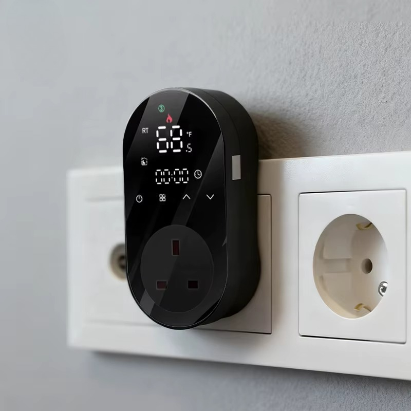 Wifi Smart Plug - スマートWiFi対応プログラマブルLED温度コントローラープラグ ワイヤレスプラグインソケット アプリ温度コントローラー EU UK US