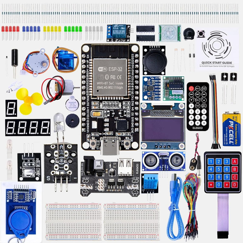 Iot Kit Beginner - WiFi IoT開発スターターキット、メインボードと学習チュートリアルが含まれ、初心者向けトレーニング用ケース付きの完全セット