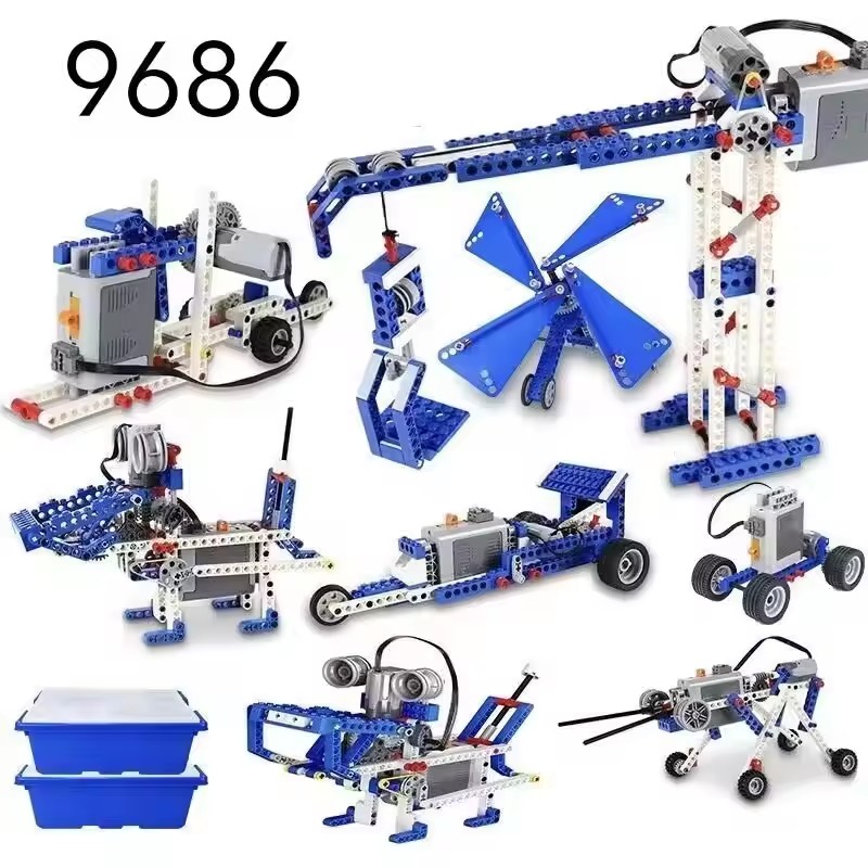 Stem Robotics Kit - STEM 9686教育セット テクニカルシンプル＆電動ビルディングブロック 学校生徒向け学習パワーファンクションブリック 子供用おもちゃ