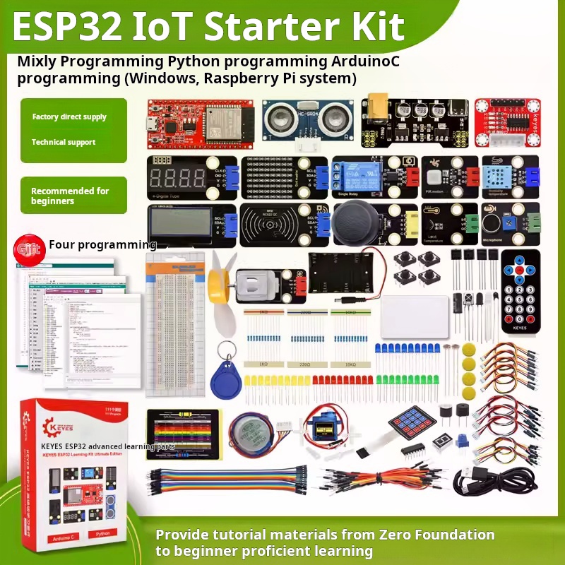 Iot Kit Beginner - ESP-32開発ボード ESP32 IoT初心者学習キット Pythonプログラミング Arduino対応