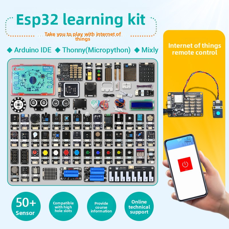 Iot Kit Beginner - ESP32開発ボードIoTキット初心者向け学習BluetoothwifiリモートコントロールmicroPythonプログラミング