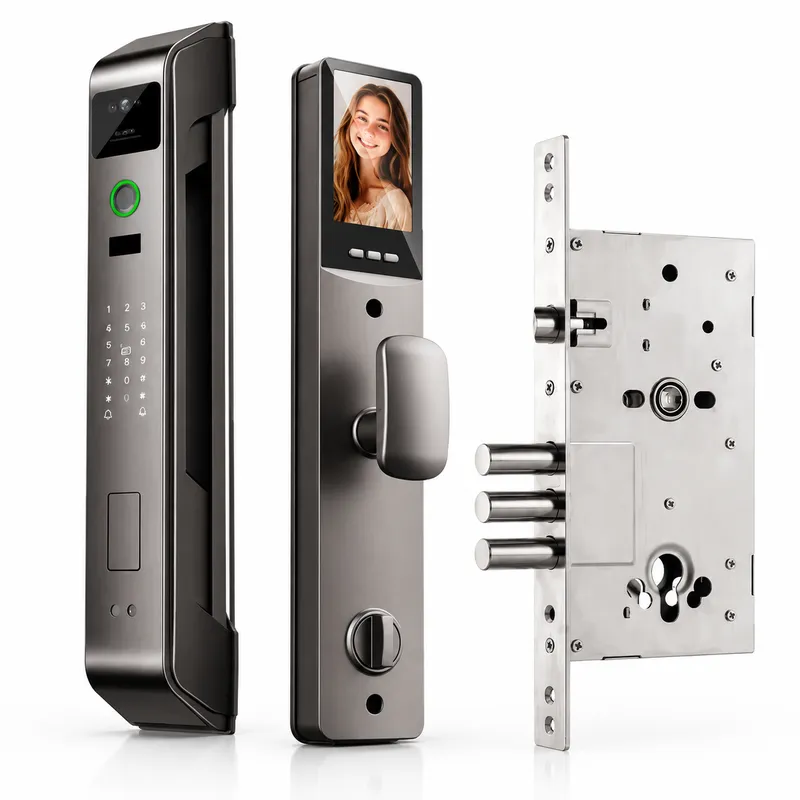 Smart Door Lock Wifi - ロシア製 スプリット8560 スマート指紋認証ドアロック。カード読み取り機能と顔認証機能を搭載した電子パスワード式ドアロック。