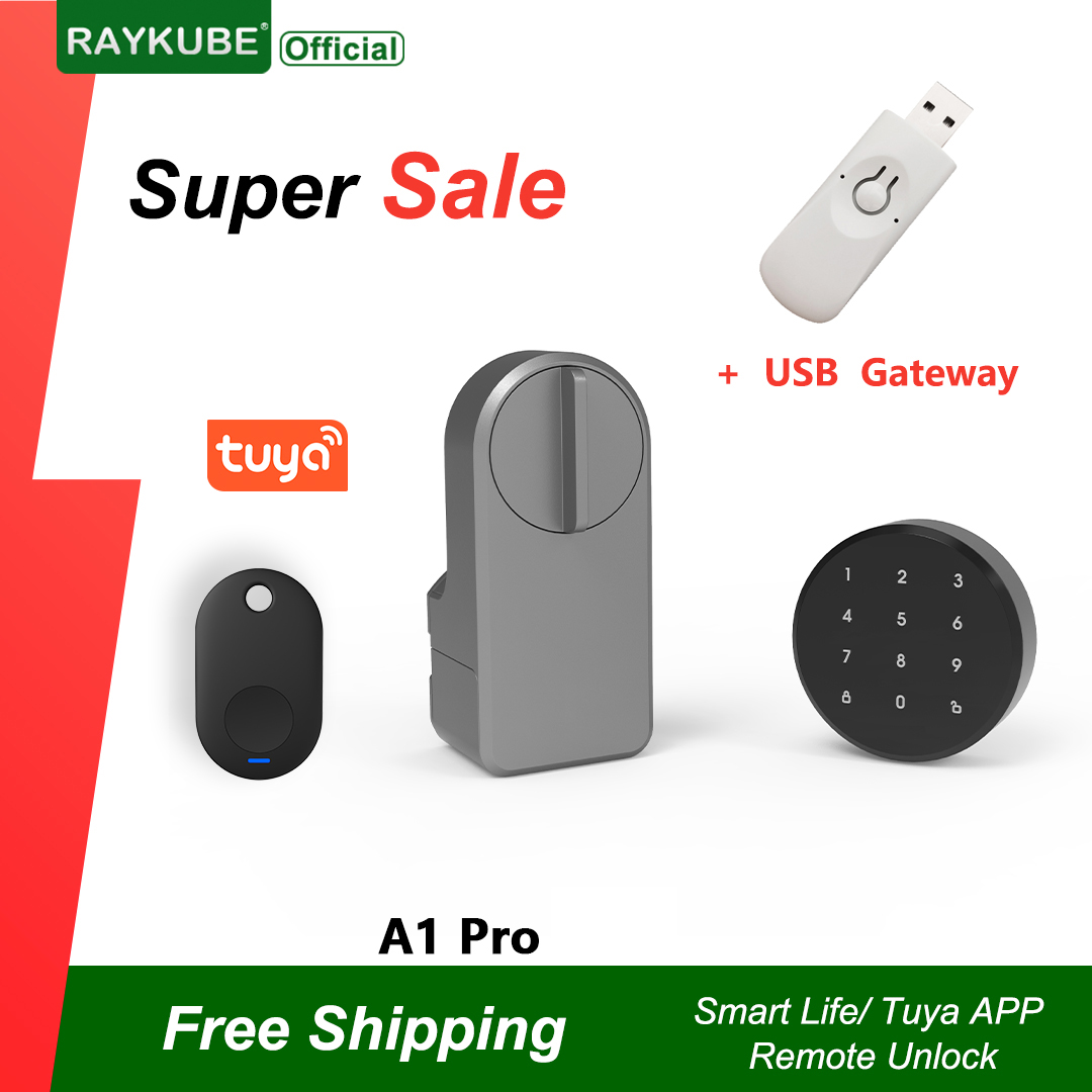 Smart Door Lock Wifi - RAYKUBE A1 Pro Tuya BEL スマートドアロックセット