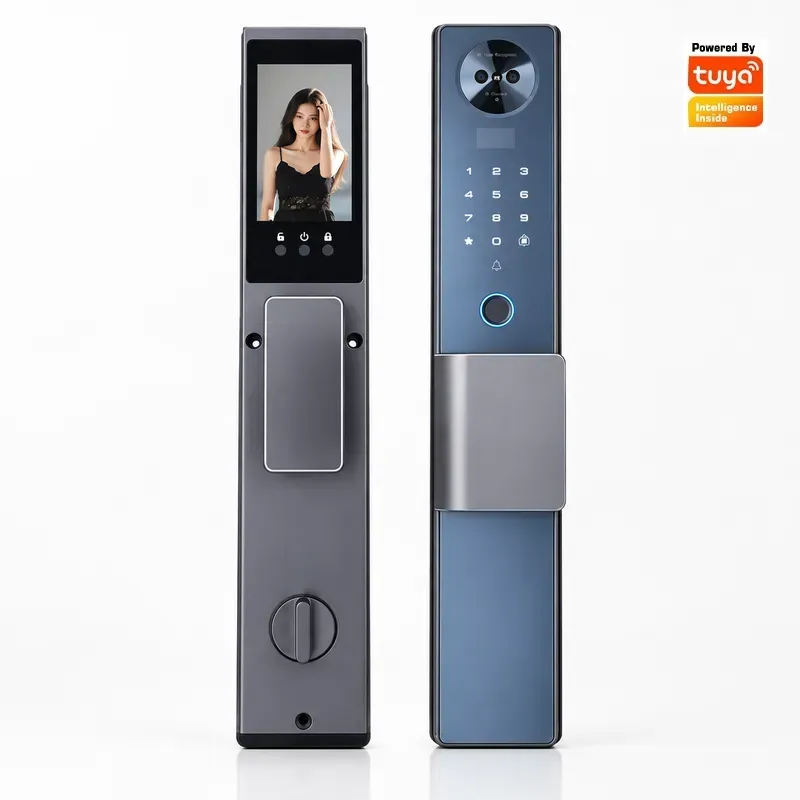 Smart Door Lock Wifi - スマートロック、顔認識、自動開錠、家庭用、手のひら静脈認証、指紋認証、ビデオによる監視、多言語対応。