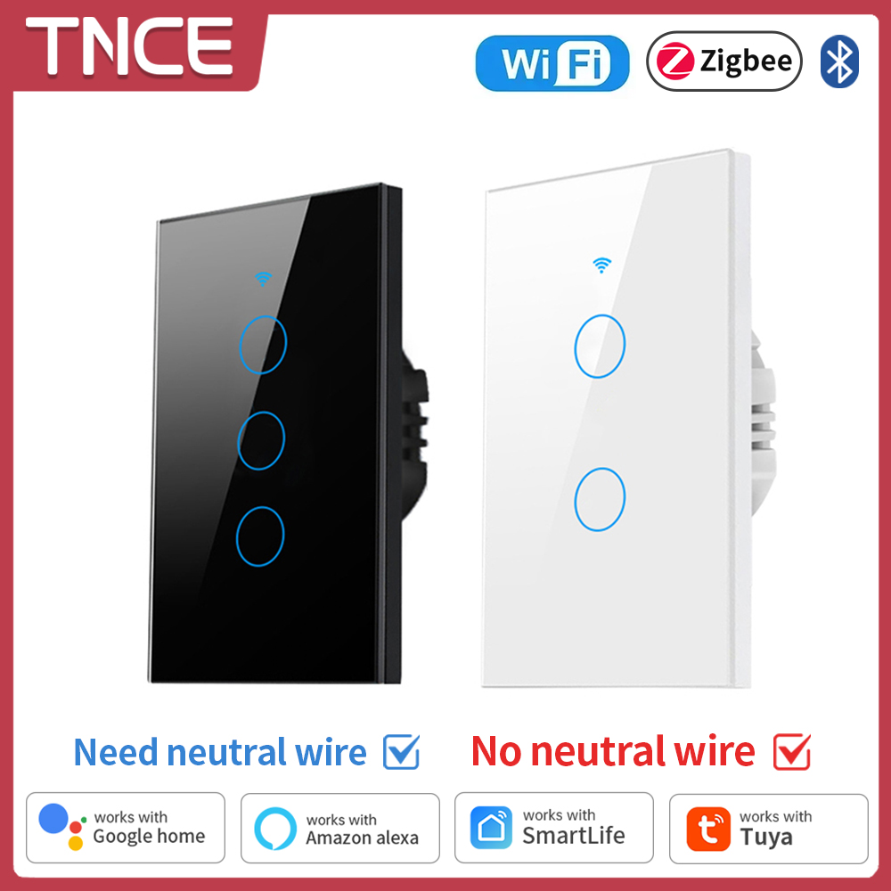 Smart Light Switch Wifi - Tnce-WiFi, Zigbee,インテリジェントタッチウォールスイッチ,中性線は不要,Alexa,GoogleHomeと互換性があります