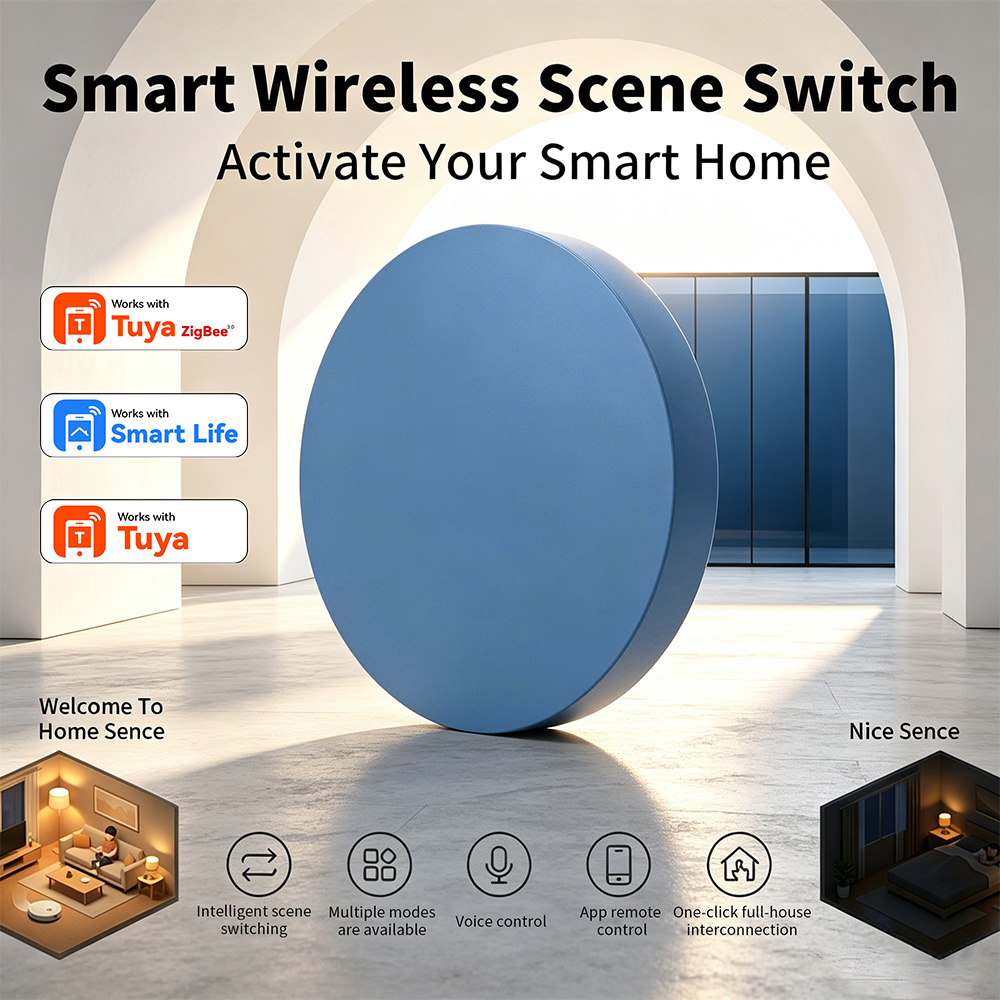 Smart Home Automation Kit - Zigbeeスマートシーンプッシュボタン、Tuya Smart Life、Alexa、Google Home対応、CE RoHS認証取得済み、ワイヤレスシーンスイッチ、ホームオートメーション