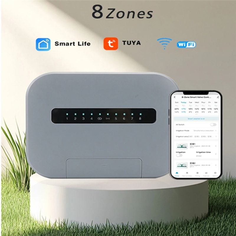 6ステーション対応のTuya Wi-Fiスマートスプリンクラ - Wifi Smart Plug のレビューと価格
