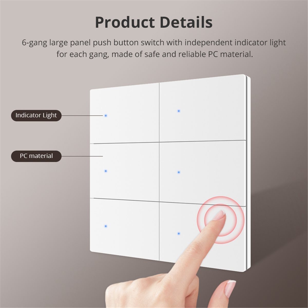 PHONE&GEAR 6連マットWiFiスマートライトスイッ - Smart Light Switch Wifi のレビューと価格