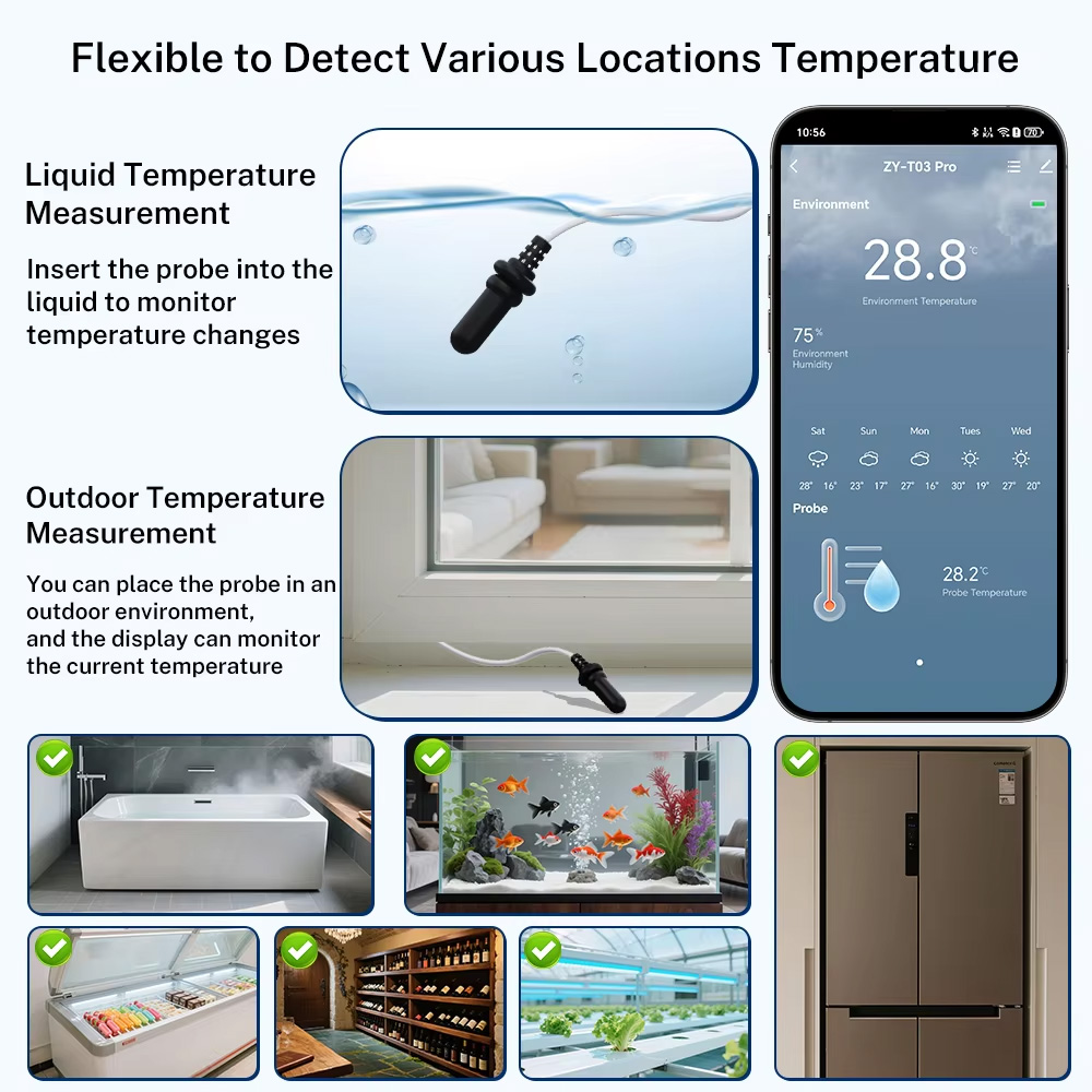 外部防水プローブ温度湿度センサー Tuya WiFi LCD - Wifi Thermostat のレビューと価格