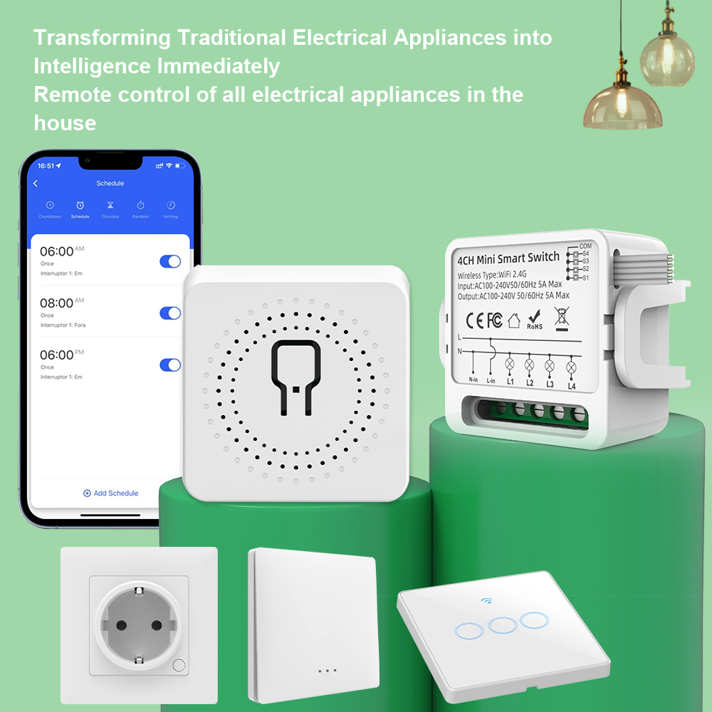 Tuya WiFiスマートスイッチ 1/2/3/4連 4ウェ - Smart Light Switch Wifi のレビューと価格