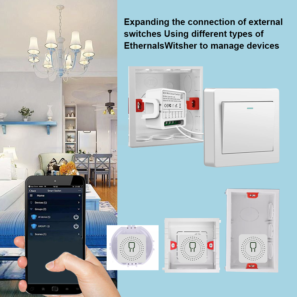 Tuya WiFiスマートスイッチ 1/2/3/4連 4ウェ - Smart Light Switch Wifi のレビューと価格
