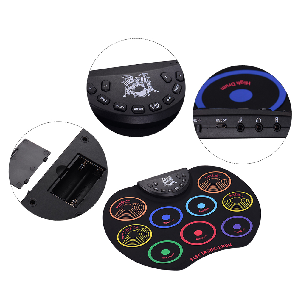 Kd12-フットペダル付きドラムセット,電子ドラムキット,9 - Electronics Project Kit のレビューと価格