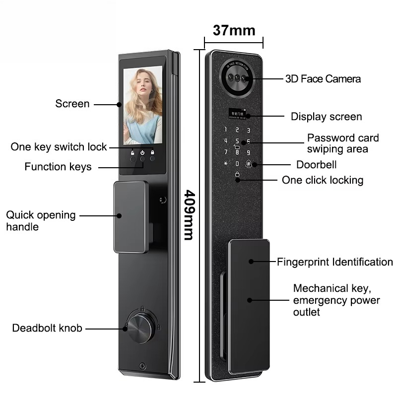 Tuya WiFi スマートドアロック、家庭用生体認証指紋ロ - Smart Door Lock Wifi のレビューと価格