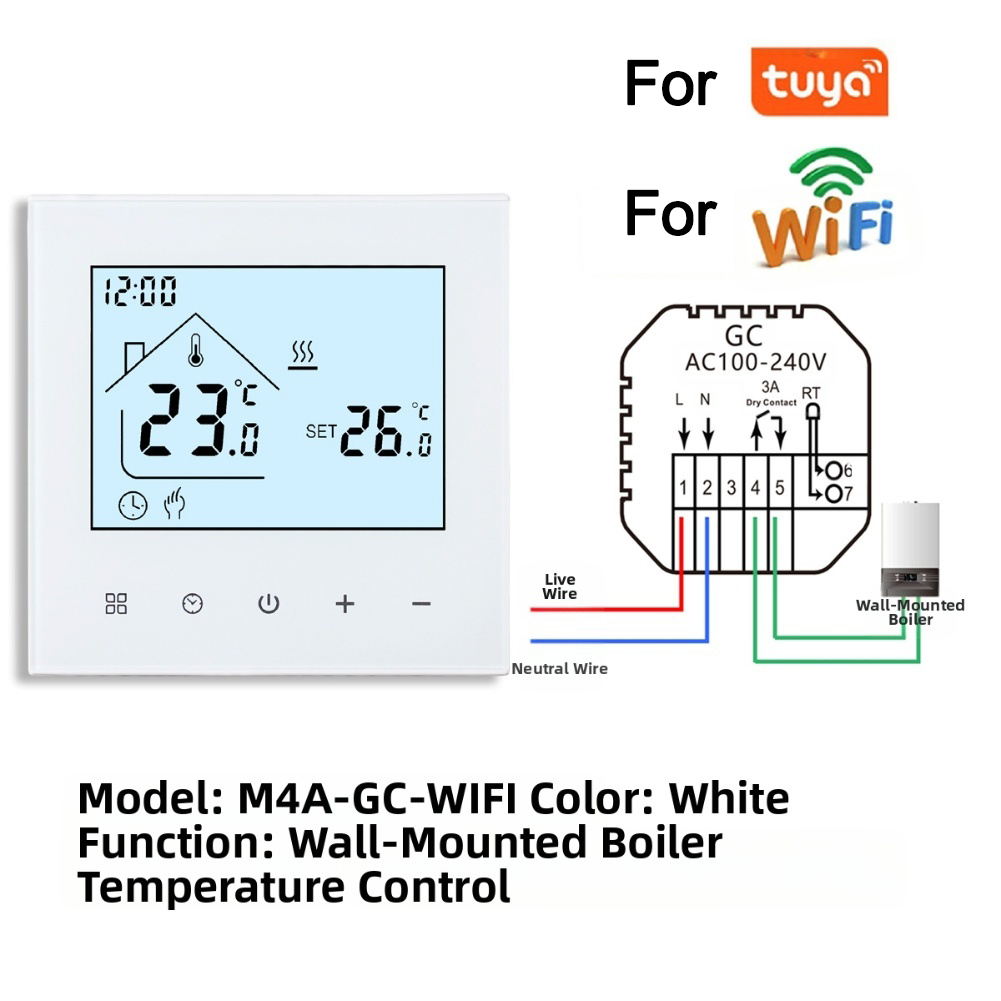 Tuyaアプリ対応、音声操作可能なWi-Fiプログラマブルサ - Wifi Thermostat のレビューと価格
