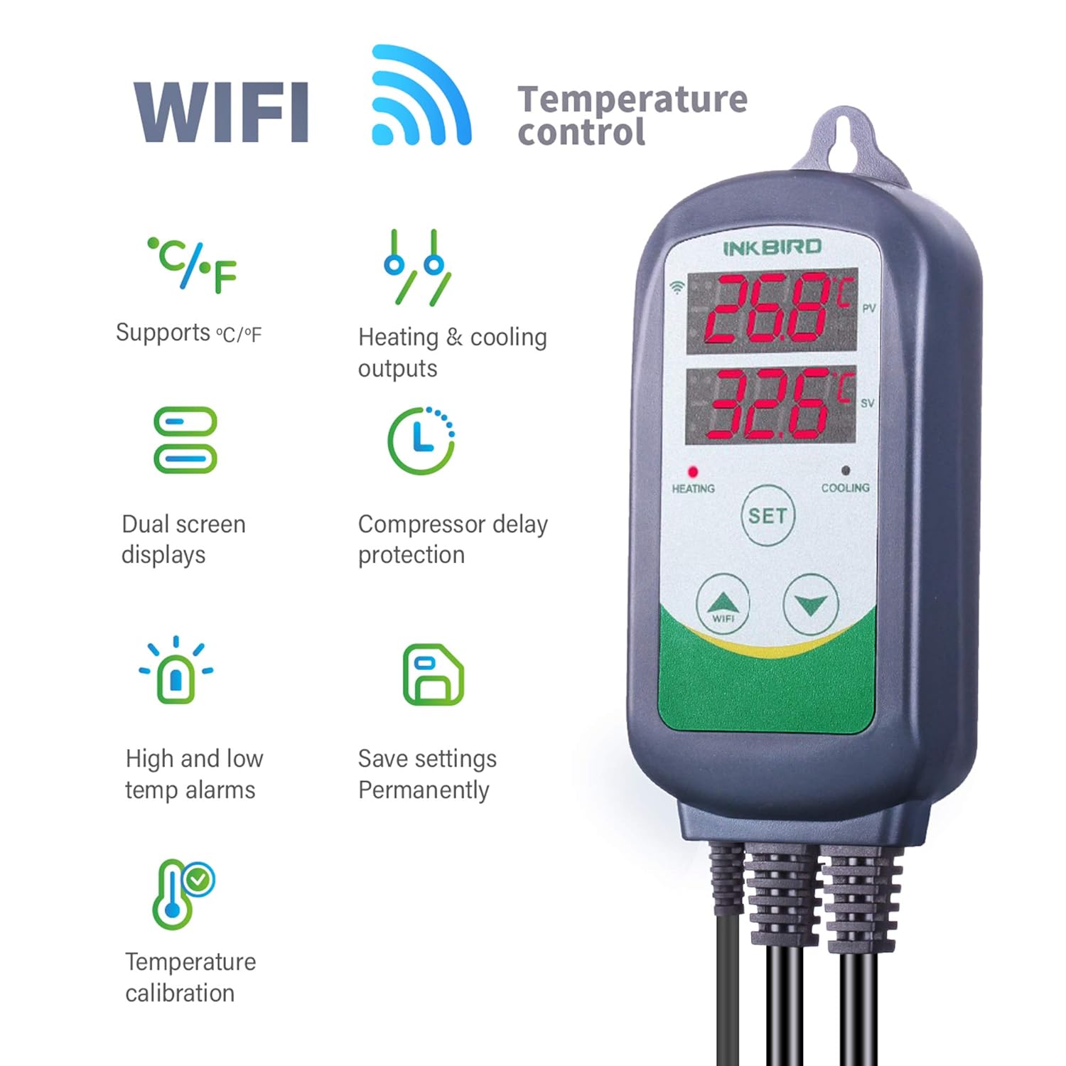 Inkbird-wifiデジタル温度コントローラー,EUプラ - Wifi Thermostat のレビューと価格
