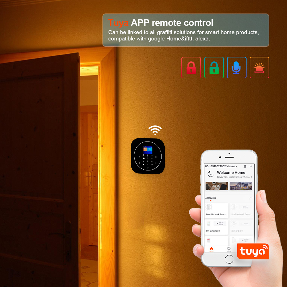 KERUI G12 ワイヤレス Tuya ホーム警報システム - Smart Home Automation Kit のレビューと価格