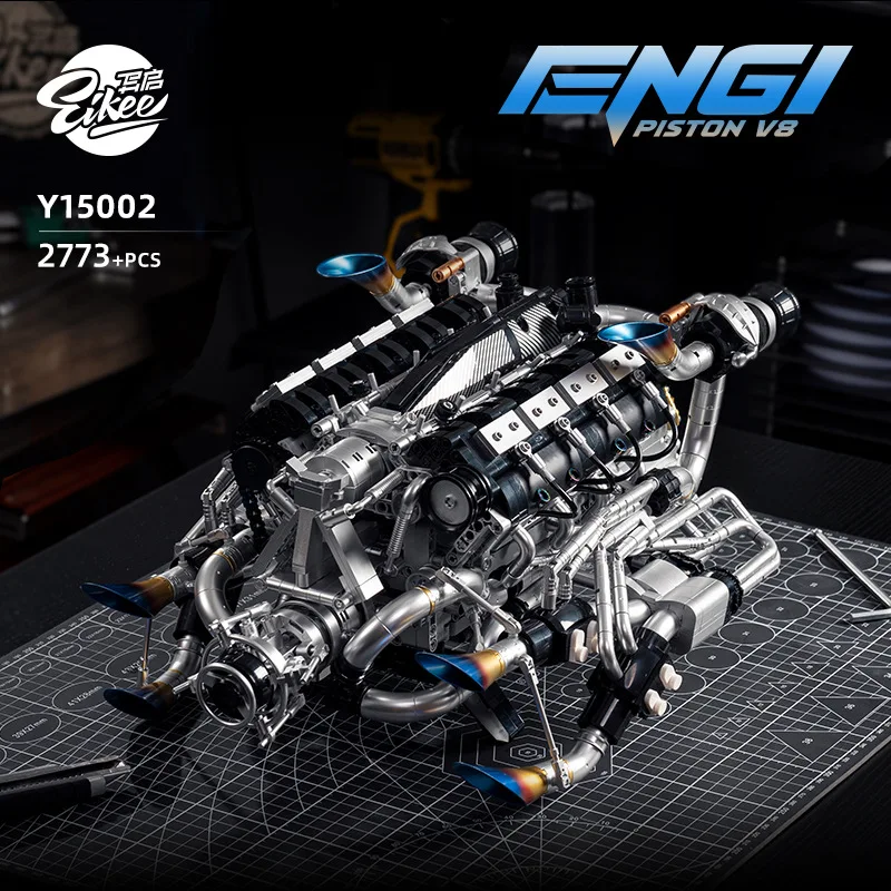 大人向けV8エンジン組み立てキット、ツインターボ・メカニカル - Stem Robotics Kit のレビューと価格