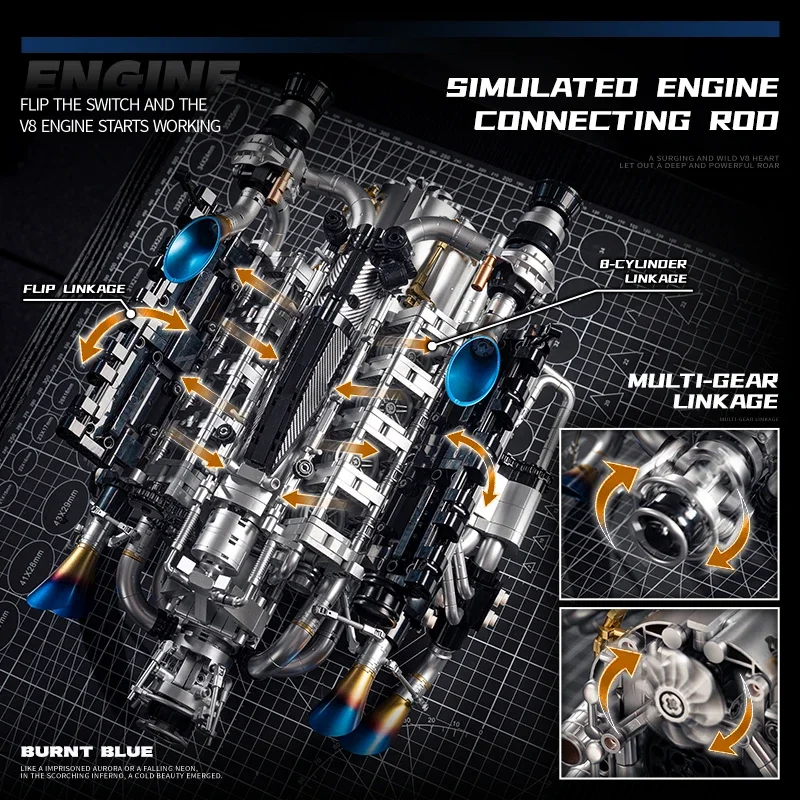 大人向けV8エンジン組み立てキット、ツインターボ・メカニカル - Stem Robotics Kit のレビューと価格