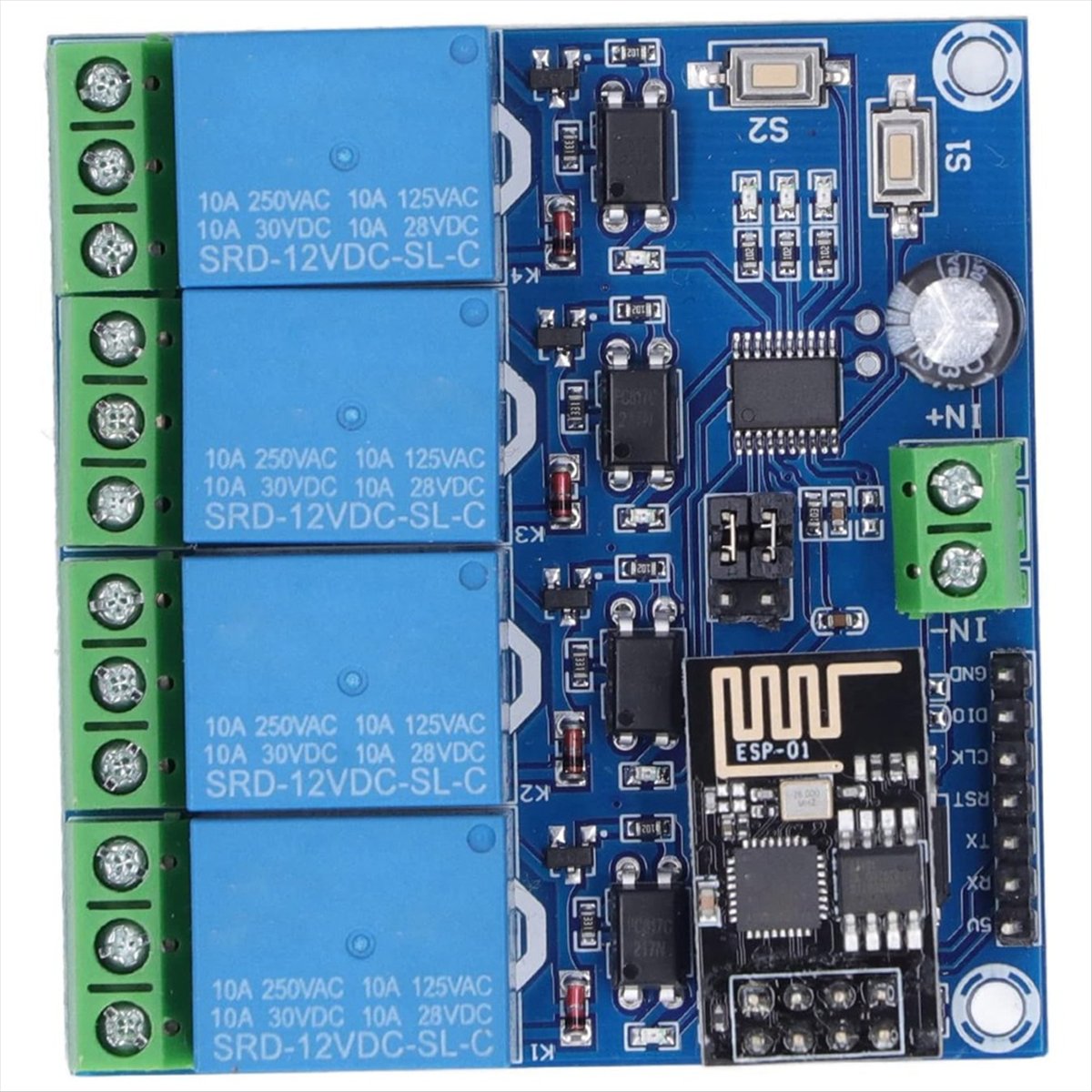 スーパーセール 4 チャンネル WiFi ワイヤレス リレー - Esp8266 Relay Module のレビューと価格