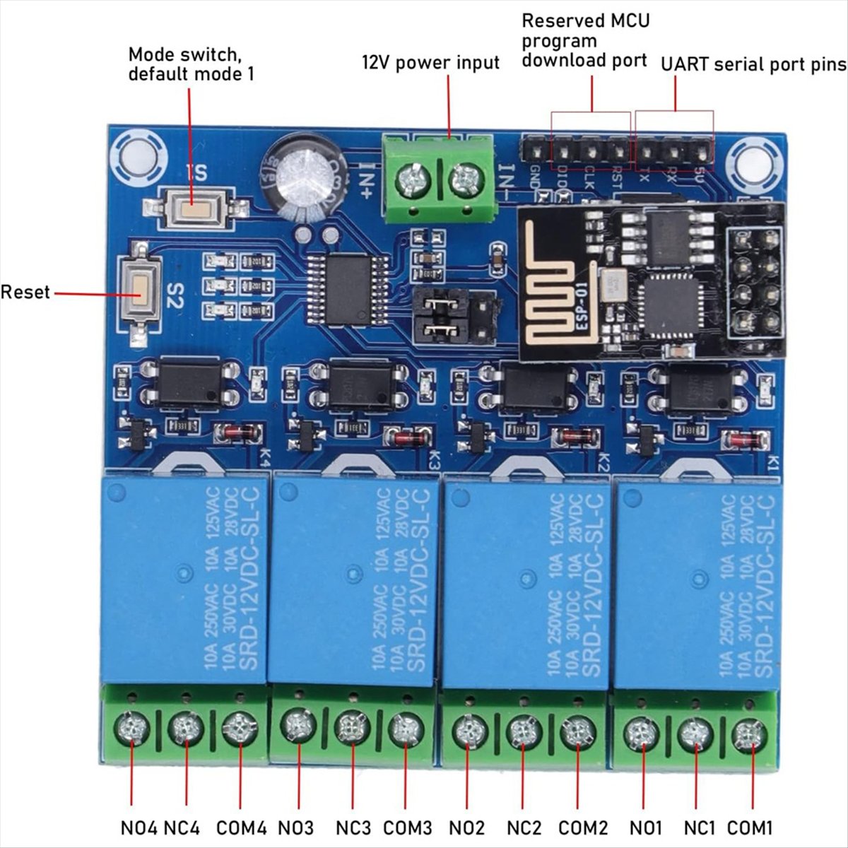 スーパーセール 4 チャンネル WiFi ワイヤレス リレー - Esp8266 Relay Module のレビューと価格