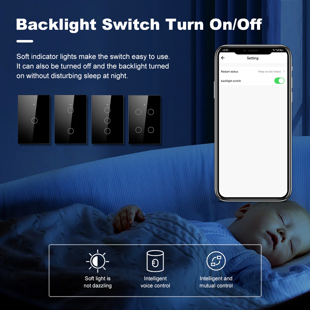 スマートライフ Wifi+Bluetooth タッチライトウ - Smart Light Switch Wifi のレビューと価格