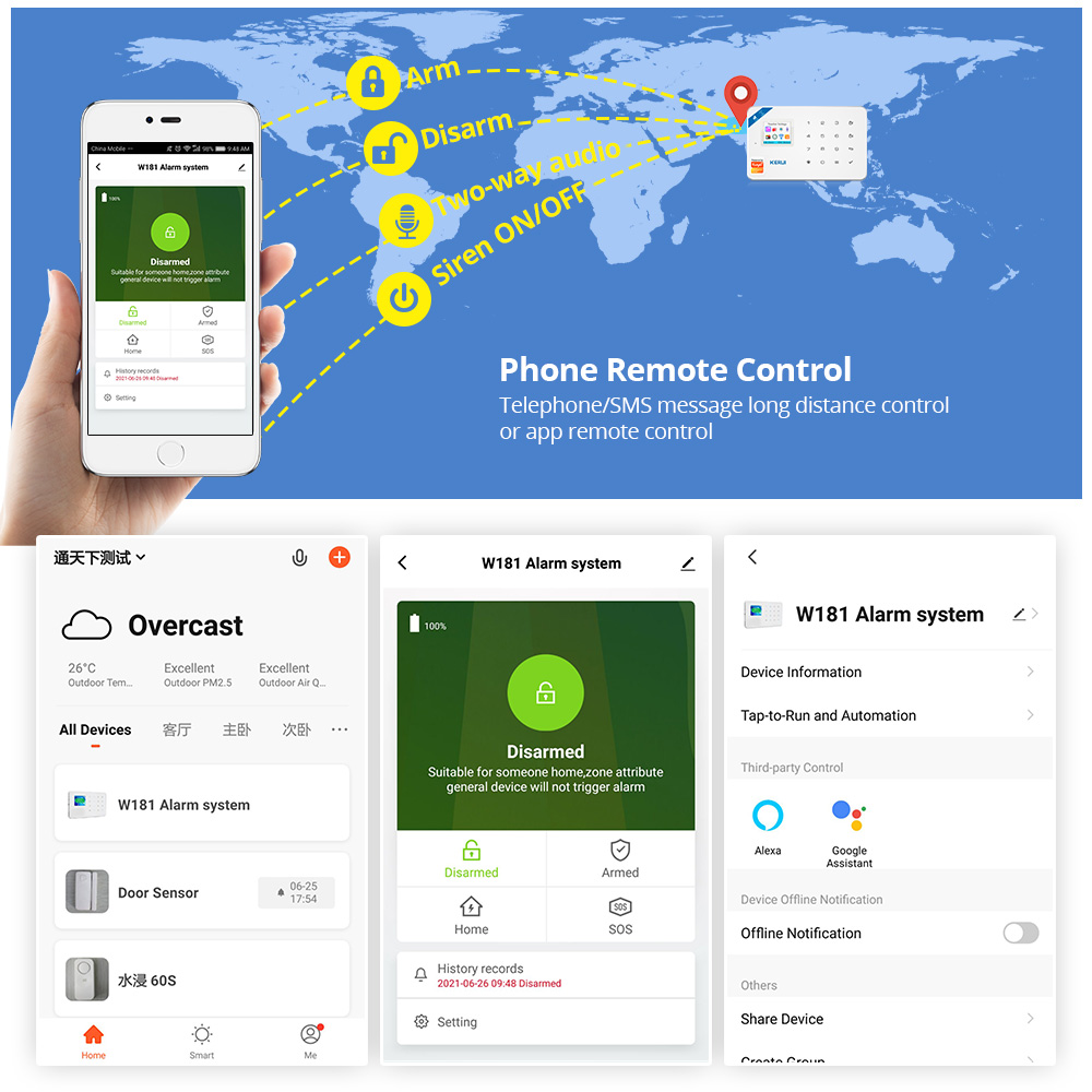 KERUI セキュリティ警報システムキット W184 4G  - Smart Home Automation Kit のレビューと価格