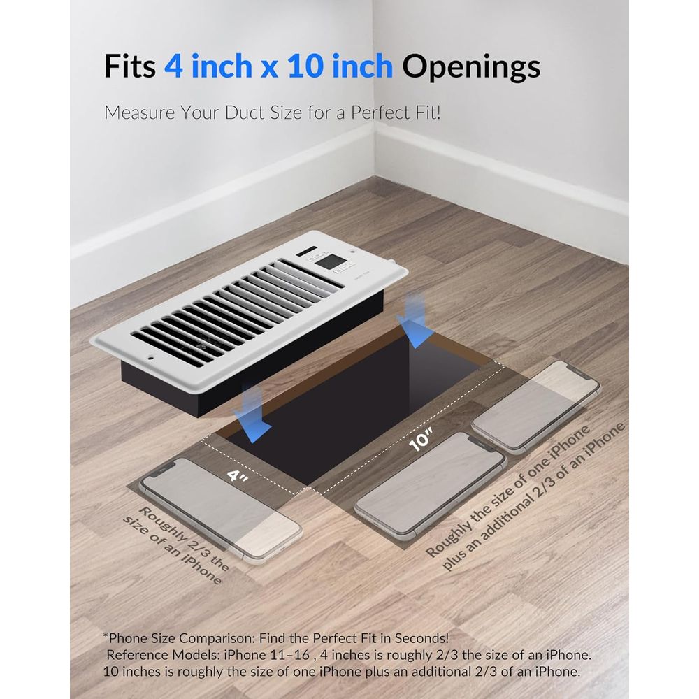 超静音レジスターブースターファン（4インチ×10インチのレジ - Wifi Thermostat のレビューと価格