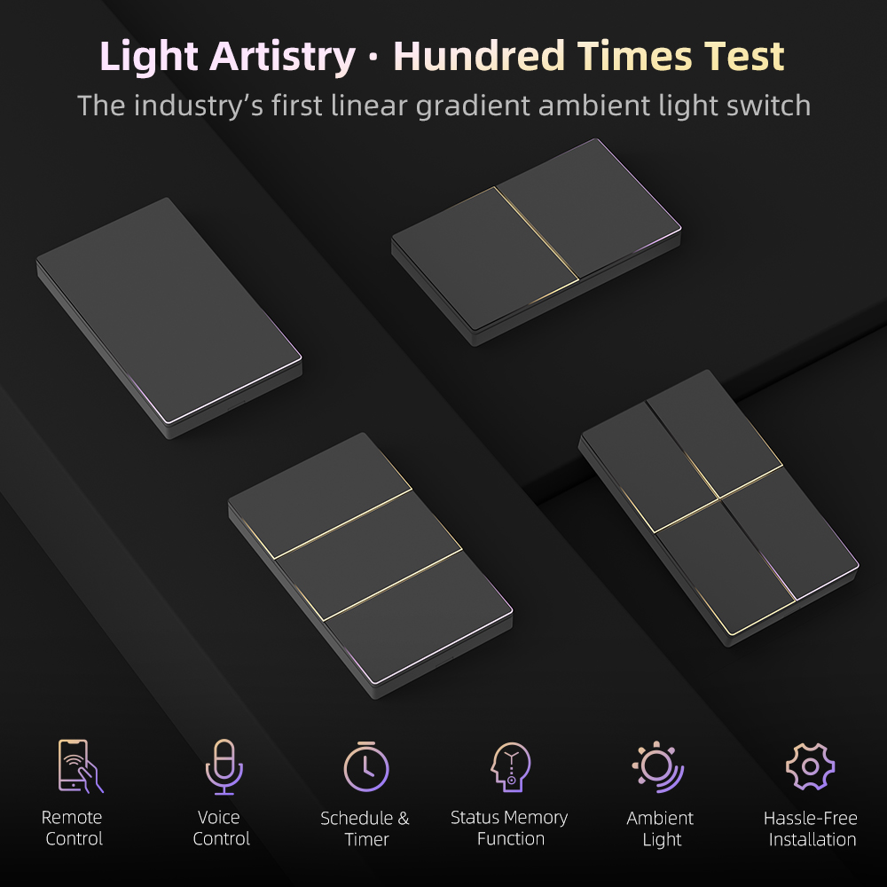 AVATTO 1/2/3/4連 WiFi スマートライトスイ - Smart Light Switch Wifi のレビューと価格