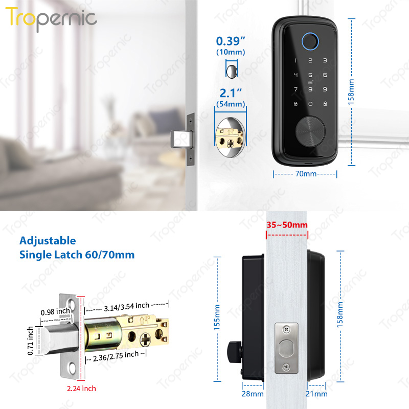 Tuya Zigbeeドアとデッドボルトの生体認証ロック,指 - Smart Door Lock Wifi のレビューと価格