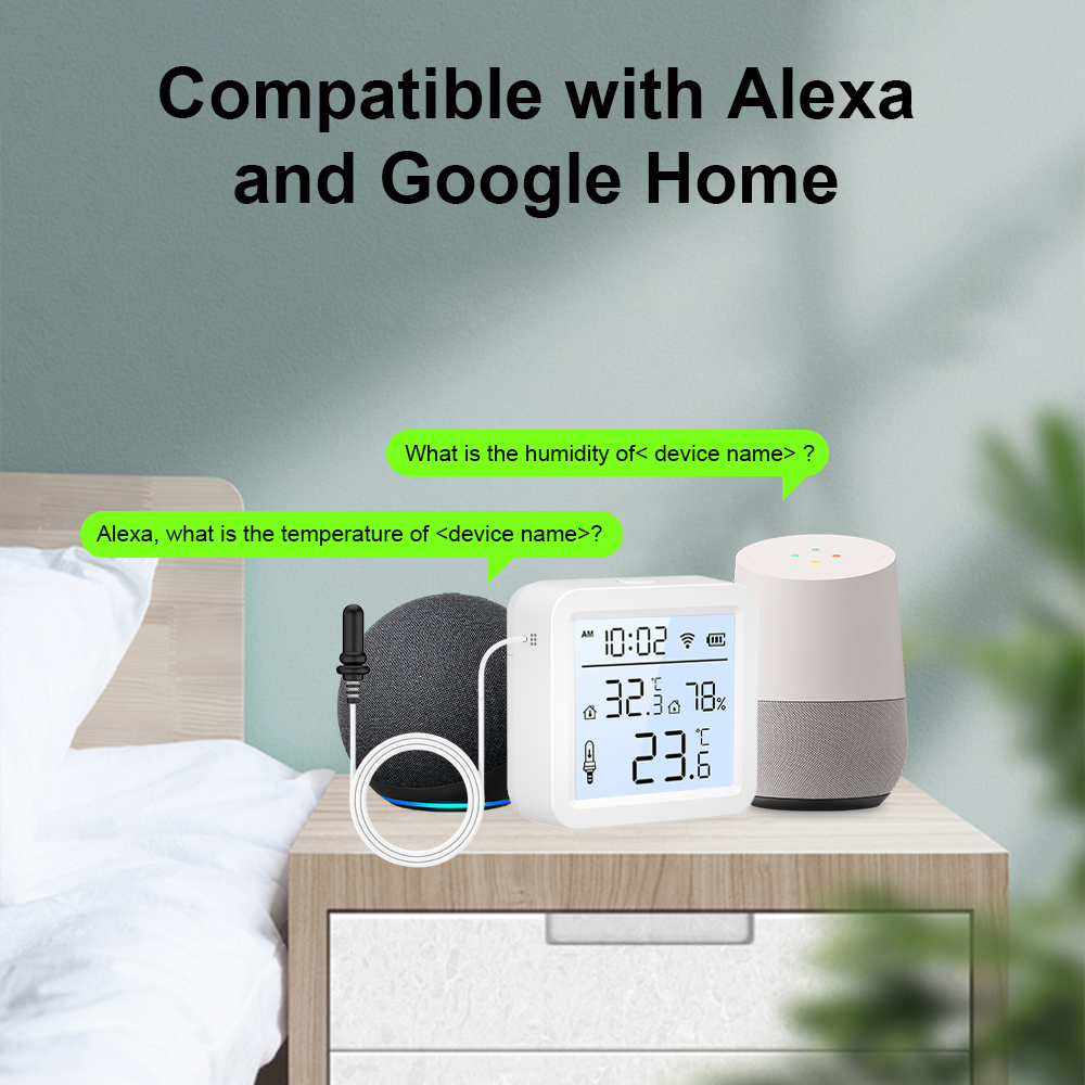 外部プローブ付きWiFi湿度温度センサー、屋内/屋外用Tuy - Wifi Thermostat のレビューと価格